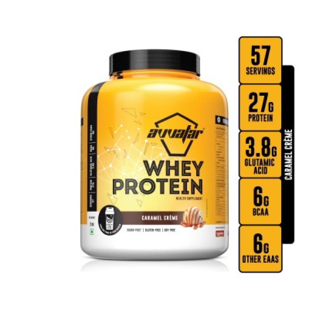 AVVATAR - WHEY PROTEIN | 2KG| CARAMEL CRÈME FLAVOUR | MADE WITH 100% FRESH COW'S MILK